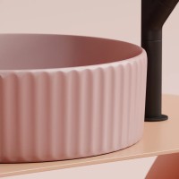 Умывальник чаша накладная круглая (цвет Розовый Матовый) Element 360x360x115мм