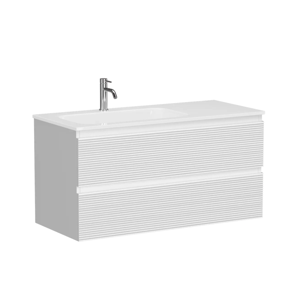 Тумба подвесная SANCOS Folk левая 995х445х500, c двумя ящиками оснащенными доводчиками, Bianco, арт.FL100LW