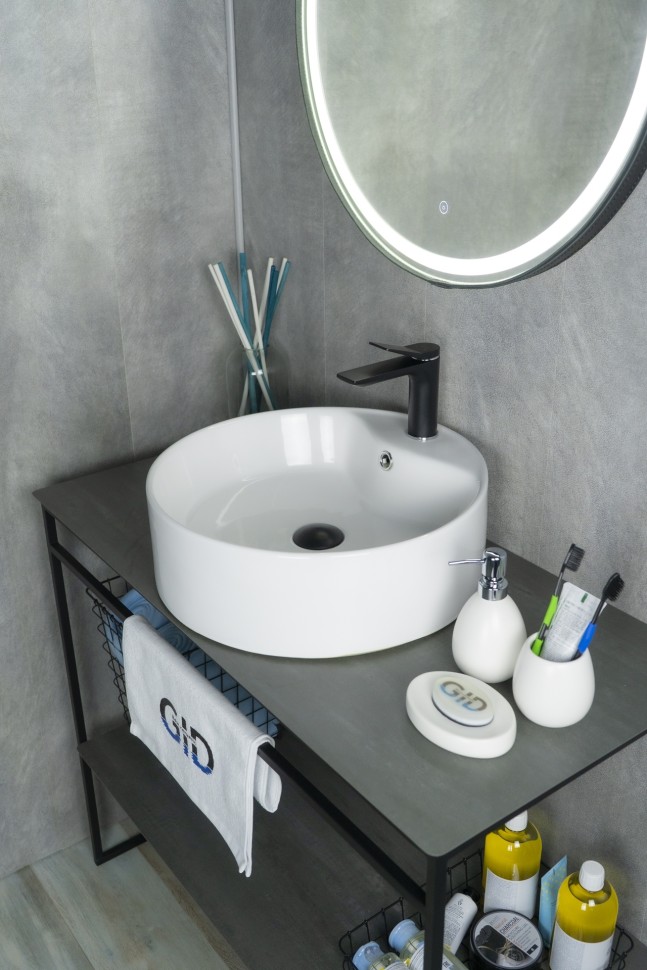 Раковина Gid N9008b 51104 накладная белая 46x46x16