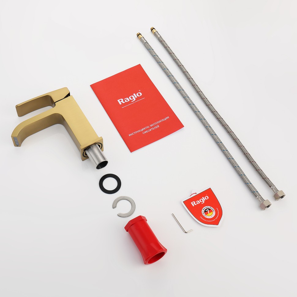 Смеситель Raglo для умывальника, золотой сатин