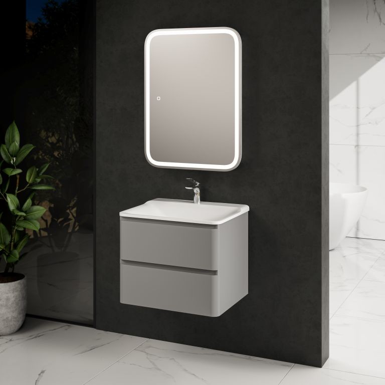 AQM900460GM "S4" тумба под умывальник подвесная 60 см., цвет серый.