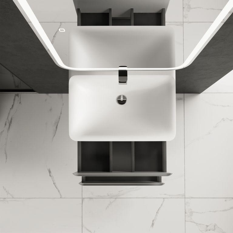 AQM900460GM "S4" тумба под умывальник подвесная 60 см., цвет серый.