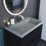 Раковина для ванной 70 см, Uperwood Classic Quartz, кварцевая, серая матовая, платина
