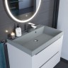 Раковина для ванной 70 см, Uperwood Classic Quartz, кварцевая, серая матовая, платина