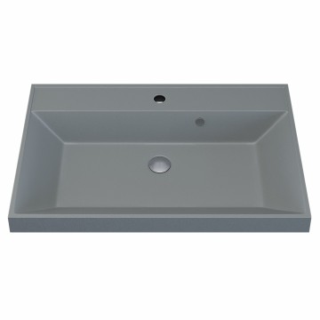 Раковина для ванной 70 см, Uperwood Classic Quartz, кварцевая, серая матовая, платина