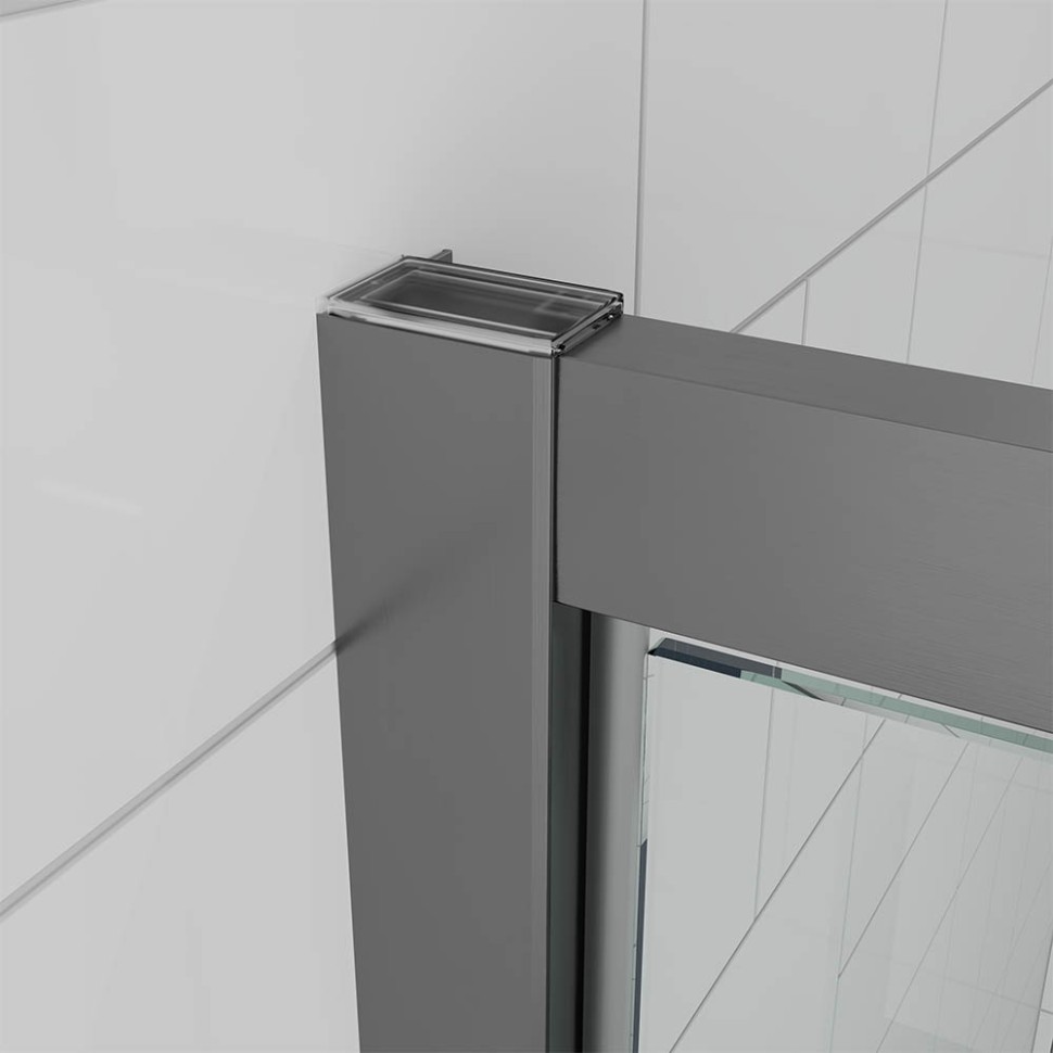 Душевая дверь Veconi Ottimo P30 GR, 900x1900, графит брашинг, стекло тонированное матовое