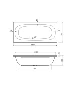 Акриловая ванна CEZARES PIAVE-160-70-42-W37