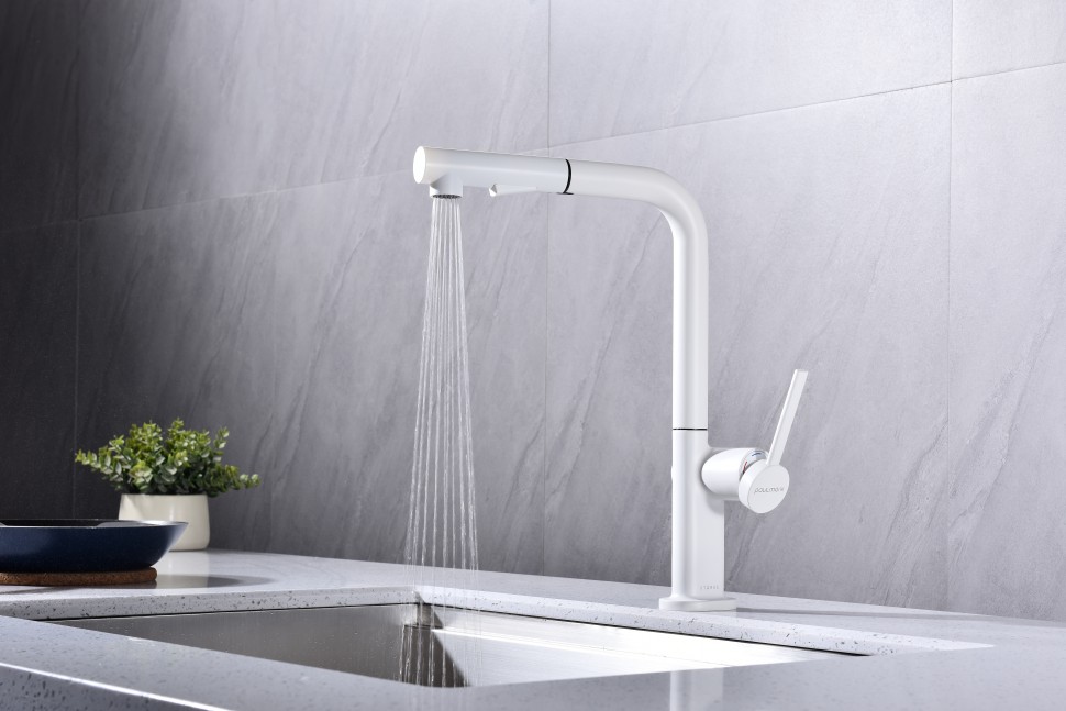 Смеситель для кухни Neo, белый матовый, Ne214419-431(WH), Starke-Paulmark