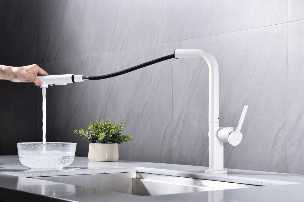 Смеситель для кухни Neo, белый матовый, Ne214419-431(WH), Starke-Paulmark
