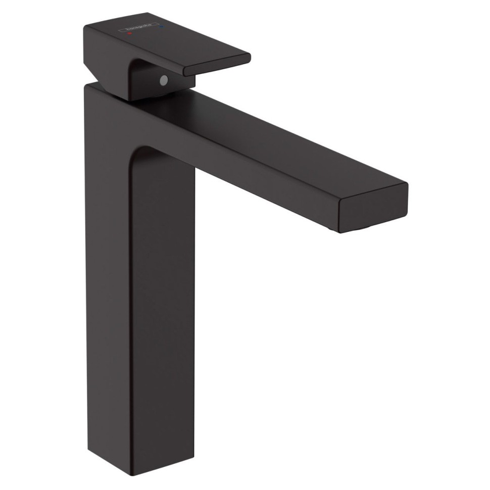 Смеситель для раковины Hansgrohe Vernis Shape со сливной гарнитурой 71562670, черный матовый