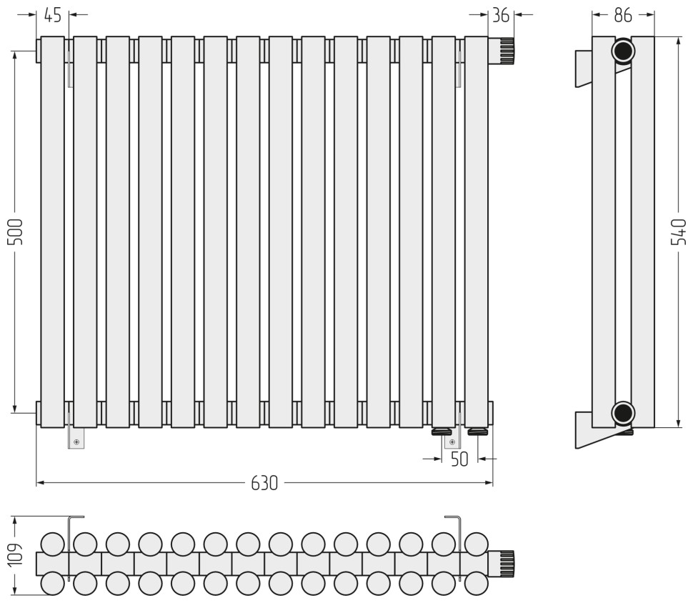 Эстет-11 EU50 500х630 14 секций
