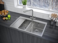 Мойка нерж. сталь KRONER 78/2SF, PM227851-BSR, брашированная нерж. сталь, правая, 780х510мм, Paulmark