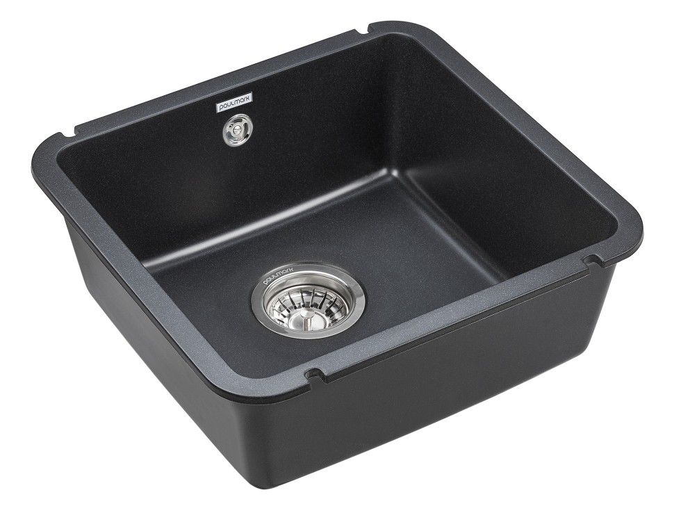 Мойка UNTER, IT-GRANIT, PM204543-BL, черный, 455х435, подст. мон. Paulmark