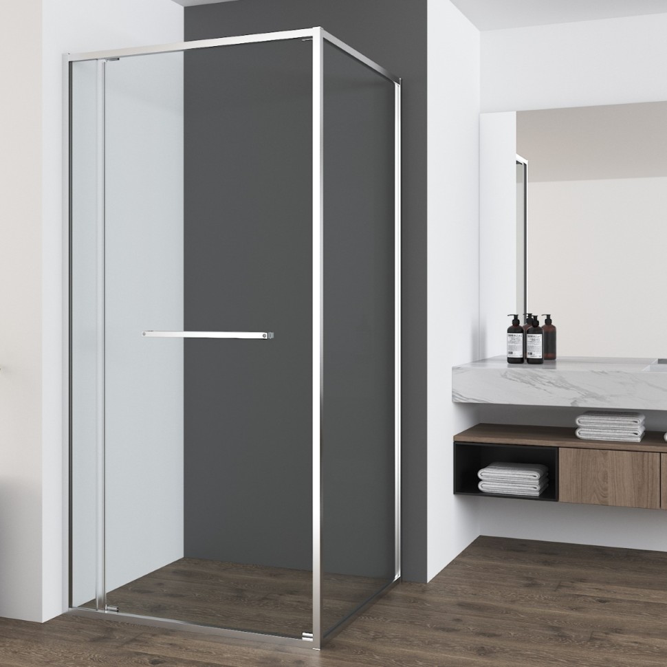 Душевой уголок Tesi VSRW-7TS9012CL, 1200*900, хром, стекло прозрачное