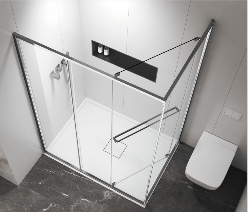 Душевой уголок Tesi VSRW-7TS9012CL, 1200*900, хром, стекло прозрачное