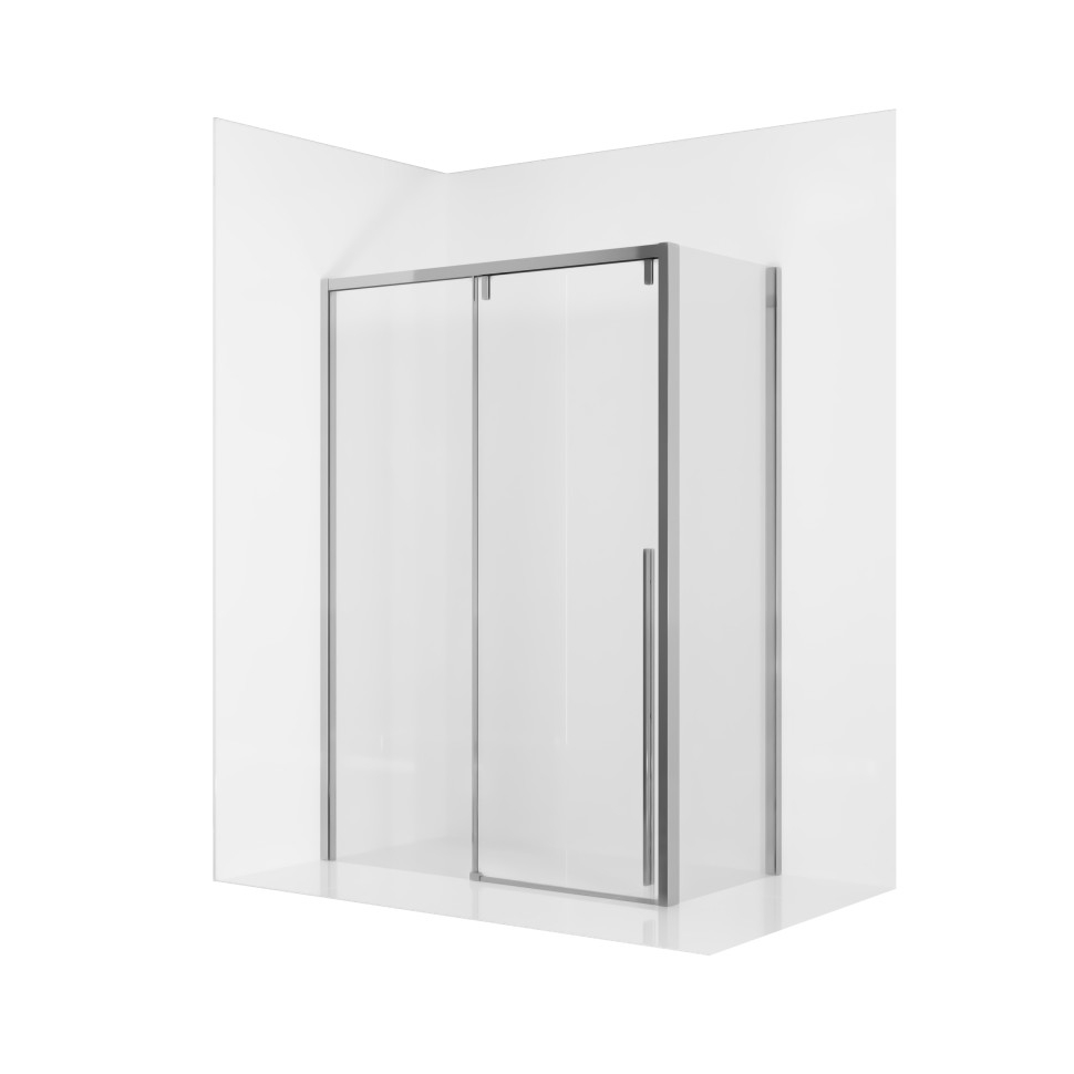 Душевое ограждение Ambassador Intense 110021103IX-80IX (140х80х200) прямоугольник,хром,стекло прозрачное,раздвижная,2 места
