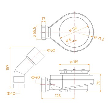 Сифон для поддонов RGW S-18G (44241800-06)