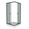 Душевой уголок Niagara Eco NG-008-14QT (80х80х195) низкий поддон(13см),черный,стекло тонированное,2 места