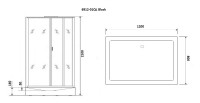 Душевая кабина Niagara Premium NG-6912-01QL BLACK (120х80х210) низкий поддон(16 см),черный,стекло тонированное,4 места