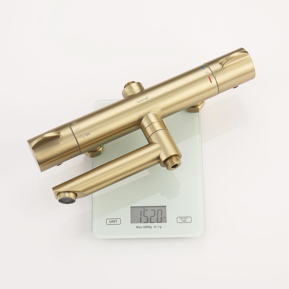 Душевая система Splenka с термостатом для ванны S223.26.03 Золотой сатин