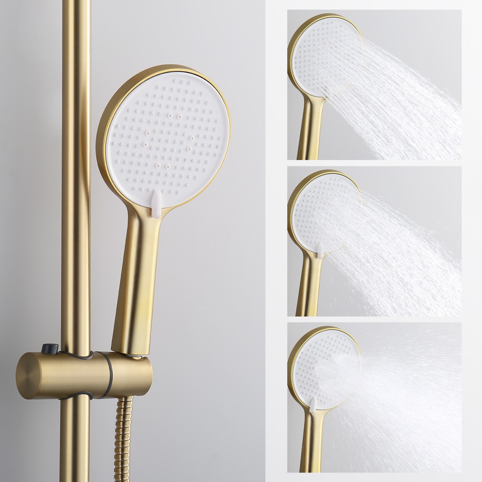 Душевая система Splenka с термостатом для ванны S223.26.03 Золотой сатин