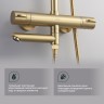 Душевая система Splenka с термостатом для ванны S223.26.03 Золотой сатин