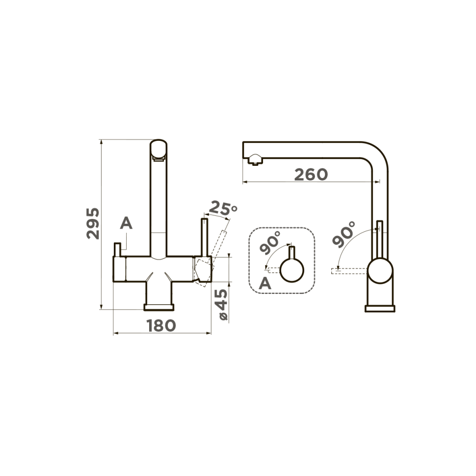 Смеситель для кухни Omoikiri Takamatsu-BN нерж. сталь/нержавеющая сталь