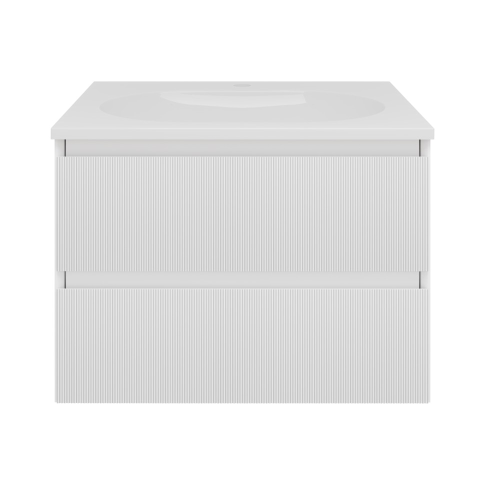 База под раковину Welle 600 подвесная, 2 выкатных ящика soft-close, M.White