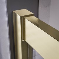 Душевой угол Veconi Premium Trento PTC-20G, 800Х800x2000, брашированное золото, стекло прозрачное