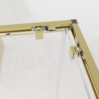 Душевой угол Veconi Evo 300 G, 1000х1000x1950, золото брашинг, прозрачное стекло