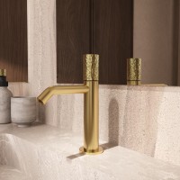 Смеситель для раковины Аура (Aura) VBF-6AU1BG, брашированное золото