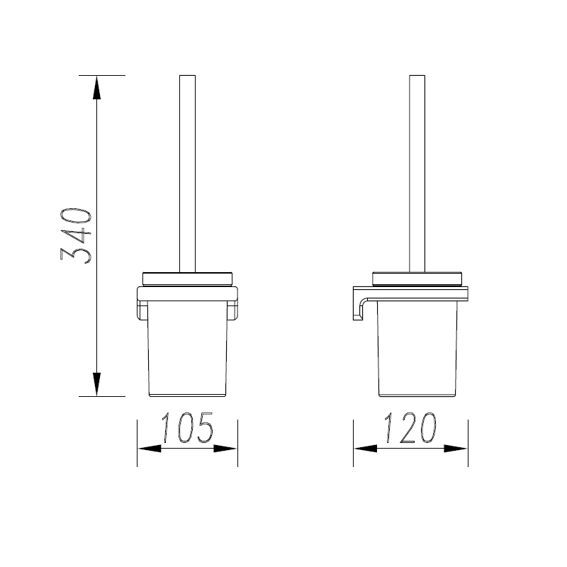 AQM7313CR Tivoli Туалетный ершик настенный, матовое стекло, хром