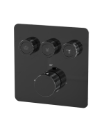 Душевая система скрытого монтажа для ванны и душа MILLEAU Tissage TERMO 3SBIT/801-GB на 3 потока (комплект с монтажным блоком), Черный глянец