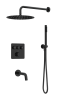 Душевая система скрытого монтажа для ванны и душа MILLEAU Tissage TERMO 3SBIT/801-GB на 3 потока (комплект с монтажным блоком), Черный глянец