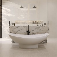 Ванна из искусственного камня ABBER Stein AS9610 белая матовая