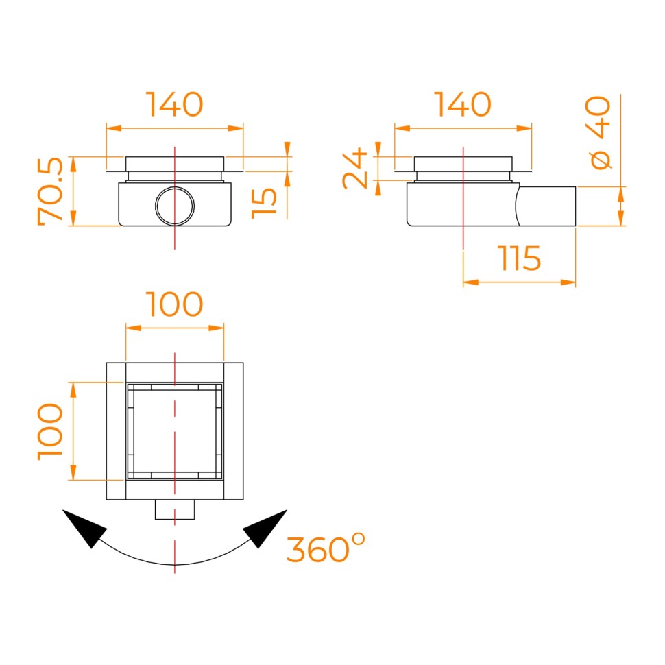 Душевой трап RGW SDR-10 (100x100)