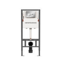 Система инсталляции для унитазов CERAMICANOVA Balance с кнопкой смыва Circle, цвет хром глянцевый, с креплениями, арт. CN121001CH
