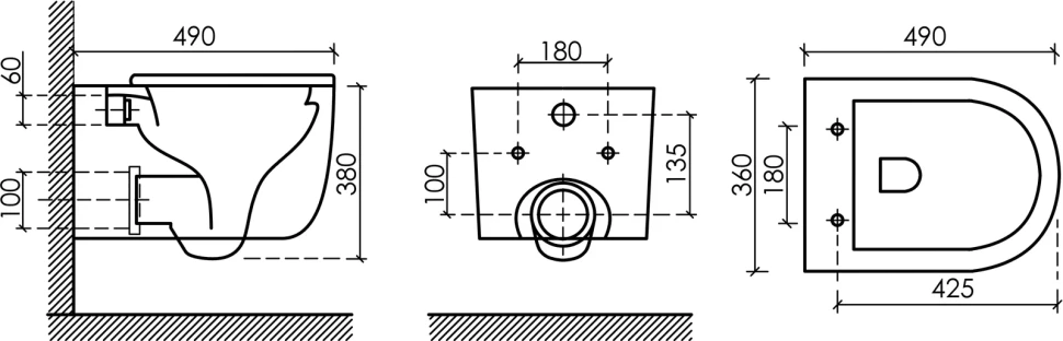 Подвесной унитаз Ulma Rimless CN4006MB