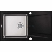 Гранитно-стальная мойка, 1-чаша с осушкой