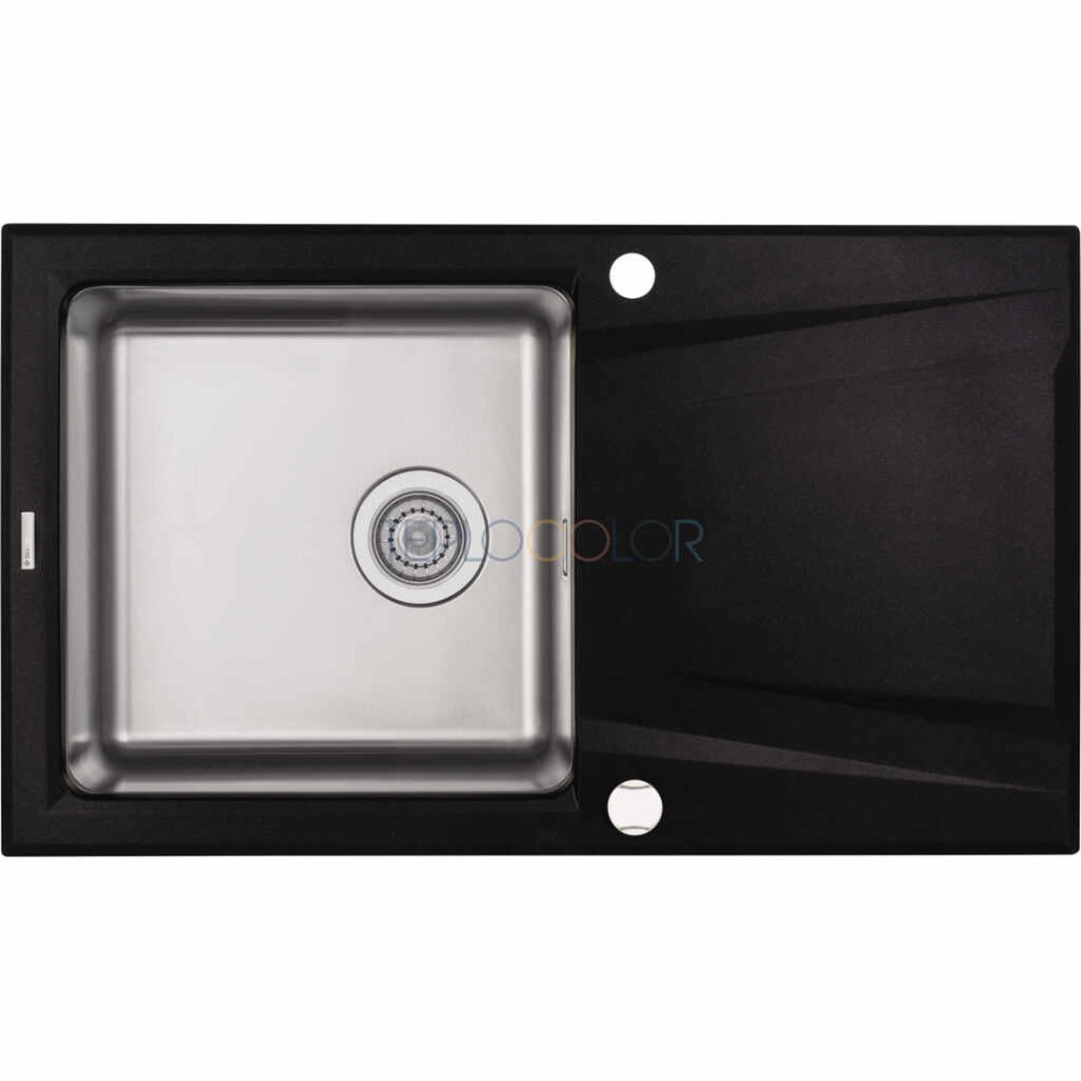 Гранитно-стальная мойка, 1-чаша с осушкой