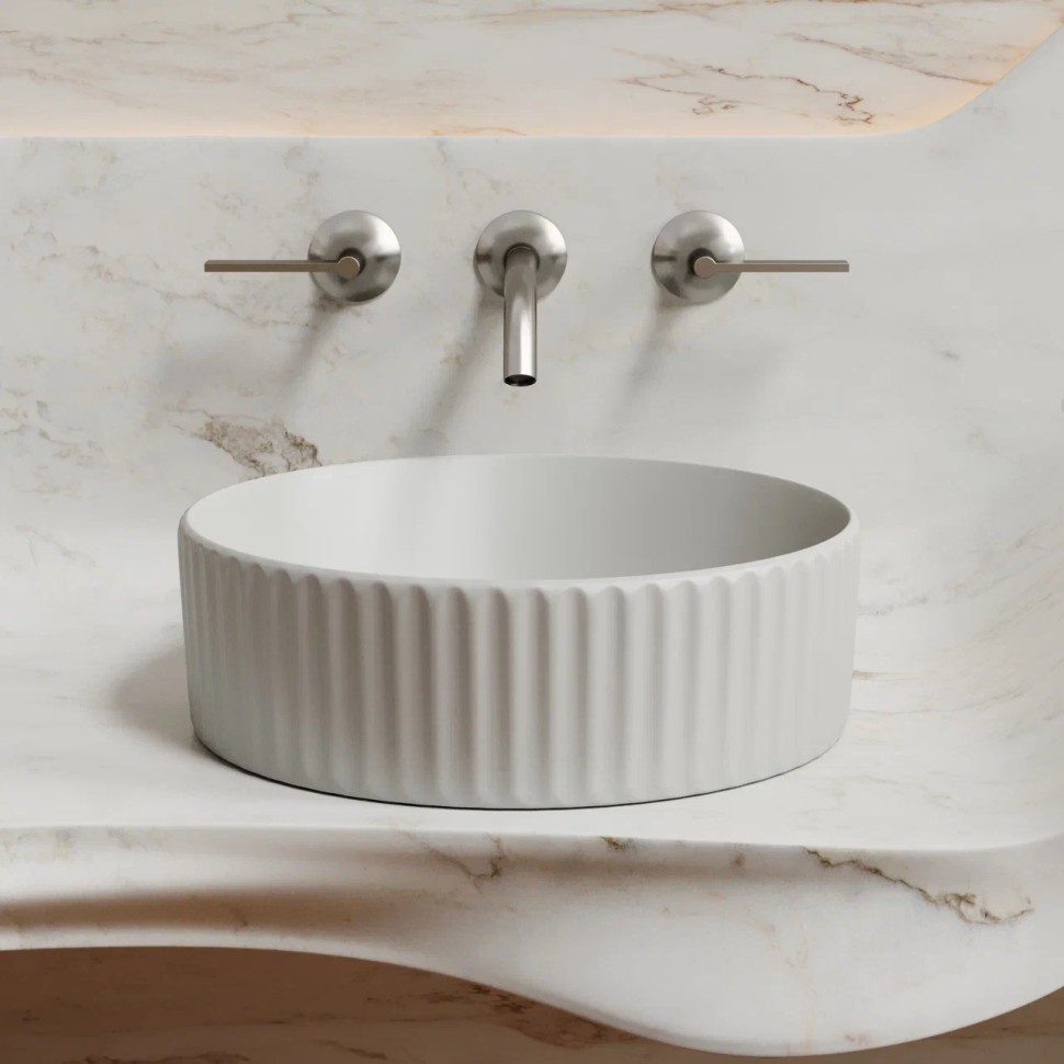 Умывальник чаша накладная круглая (цвет Серый Матовый) Element 360x360x115мм