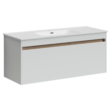 Тумба подвесная SANCOS Smart 1190х450х500, c двумя ящиками оснащенными доводчиками, белый глянец , арт. SM120-1W
