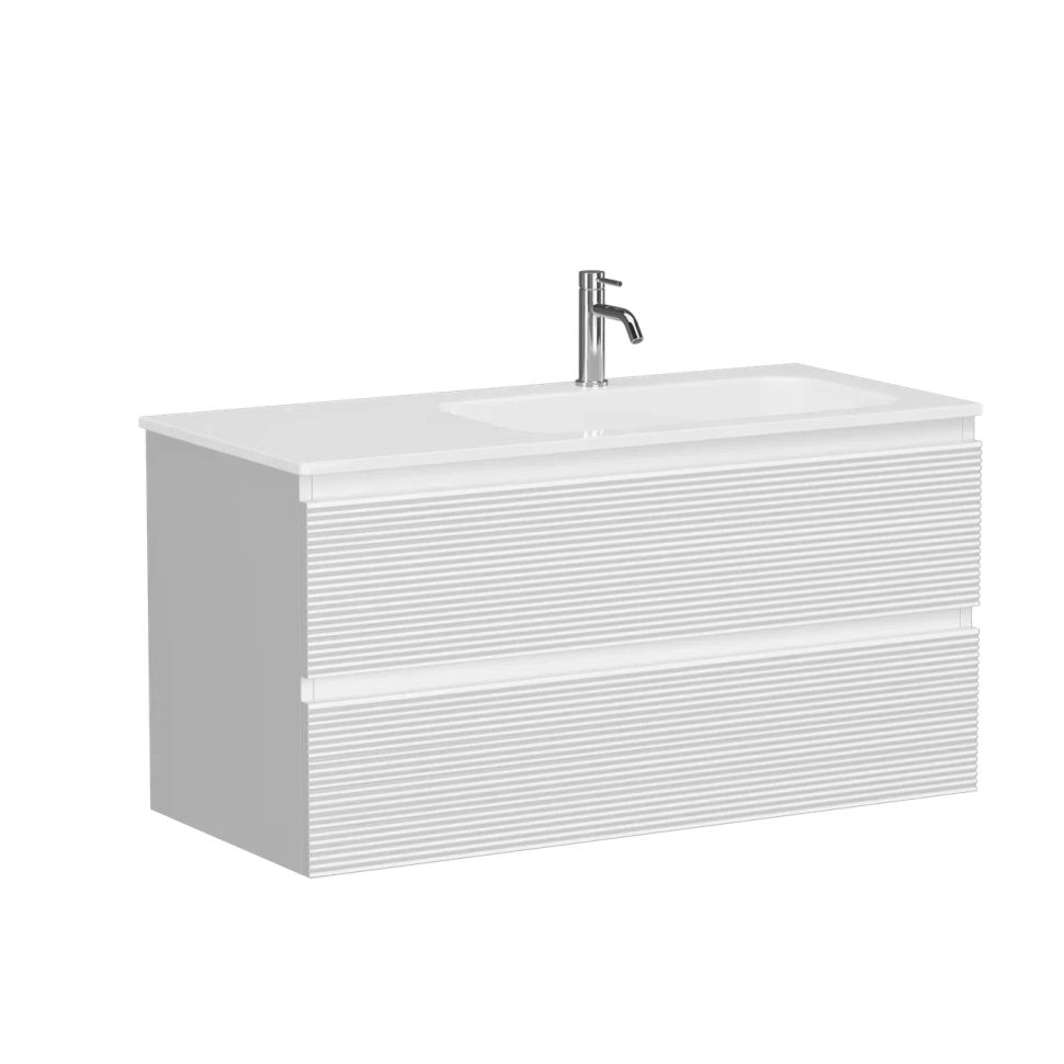 Тумба подвесная SANCOS Folk правая 995х445х500, c двумя ящиками оснащенными доводчиками, Bianco, арт.FL100RW