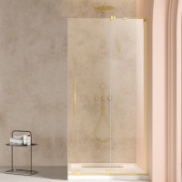 Душевая перегородка Волк-Ин (Walk-In) VSW-4WSL120CLG-R, правая, 1200*2000, брашир. золото, стекло прозрачное