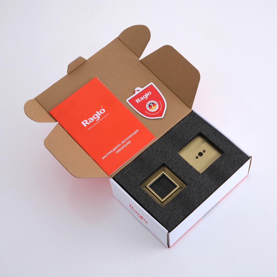 Смеситель Raglo встраиваемый для умывальника, золотой сатин