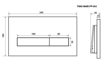 Кнопка смыва TIMO INARI FP-003MB (250x165) matt black, шт