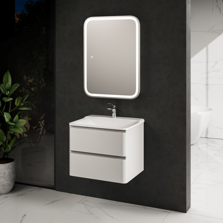 AQM900460WH "S4" тумба под умывальник подвесная 60 см., цвет белый глянец.