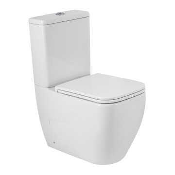 Чаша унитаза безободкового со смывом "Торнадо" с сиденьем BelBagno LUCE-TOR BB2197CP-TOR/SC