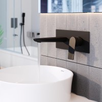 Смеситель для раковины VENTAS S скрытого монтажа, совместный, черный матовый