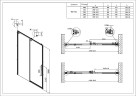 Душевая дверь Ультима (Ultima) VDS-7UL140CLG, 1400, брашированное золото, стекло прозрачное